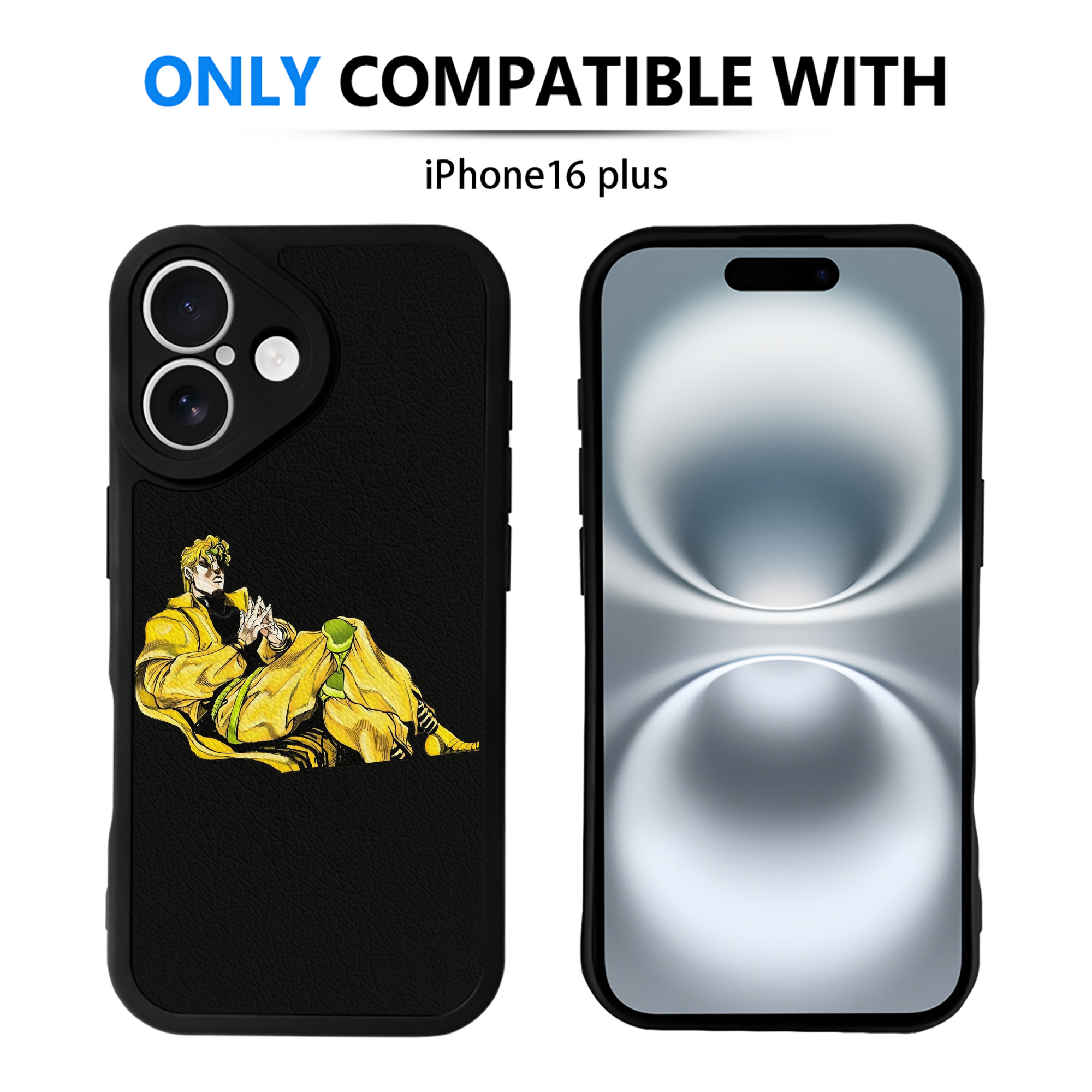 （画像用） ジョジョの奇妙な冒険 ディオ?ブランドー JoJo's Bizarre Adventure Dio Brando 【iPhone 16シリーズ対応】シリコンスマホケース（レザー調） 材質：シリコン